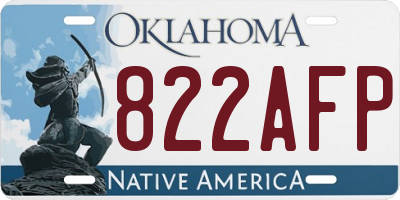 OK license plate 822AFP