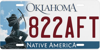 OK license plate 822AFT