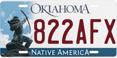 OK license plate 822AFX