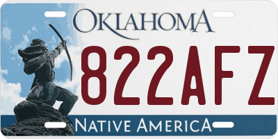 OK license plate 822AFZ