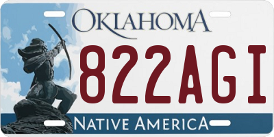 OK license plate 822AGI