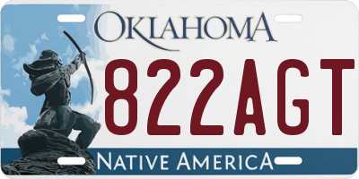 OK license plate 822AGT