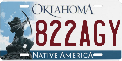 OK license plate 822AGY