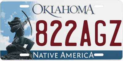 OK license plate 822AGZ