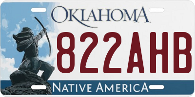 OK license plate 822AHB