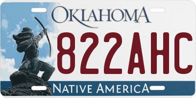OK license plate 822AHC