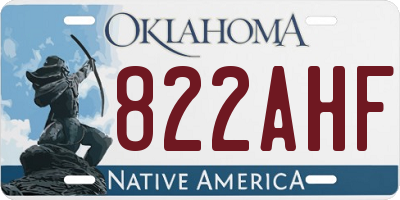 OK license plate 822AHF