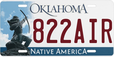 OK license plate 822AIR