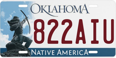 OK license plate 822AIU