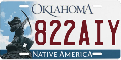 OK license plate 822AIY