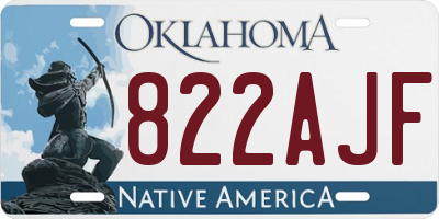 OK license plate 822AJF