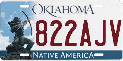 OK license plate 822AJV