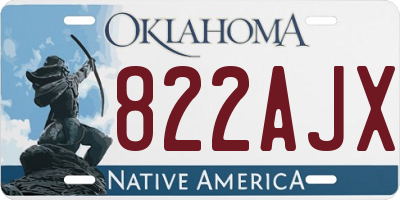 OK license plate 822AJX