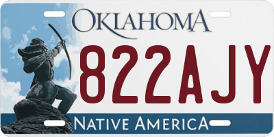 OK license plate 822AJY