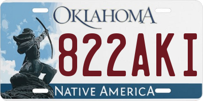 OK license plate 822AKI