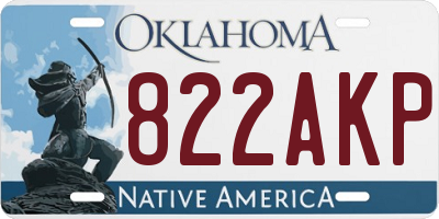 OK license plate 822AKP