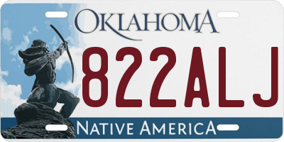 OK license plate 822ALJ
