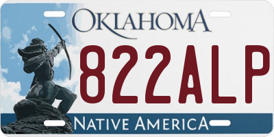OK license plate 822ALP