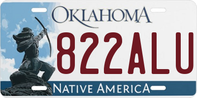 OK license plate 822ALU