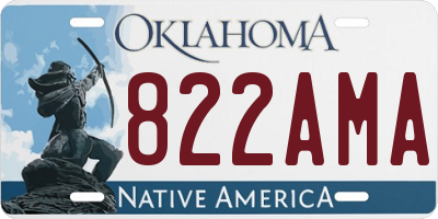 OK license plate 822AMA