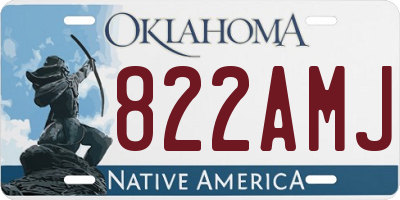 OK license plate 822AMJ
