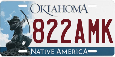 OK license plate 822AMK