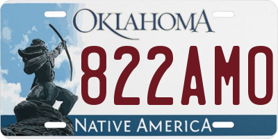 OK license plate 822AMO
