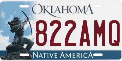 OK license plate 822AMQ
