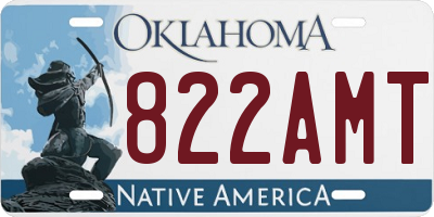 OK license plate 822AMT