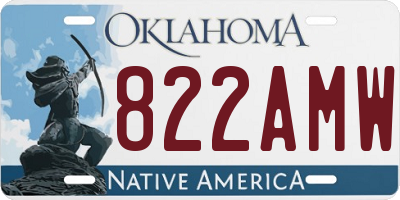 OK license plate 822AMW