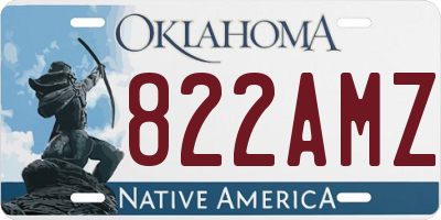 OK license plate 822AMZ