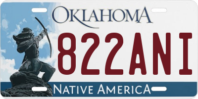 OK license plate 822ANI