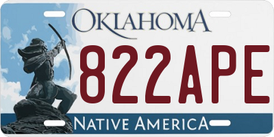 OK license plate 822APE
