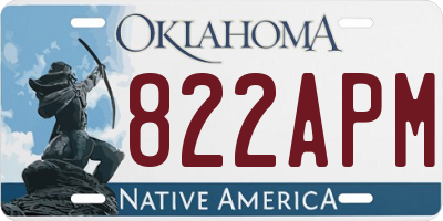 OK license plate 822APM
