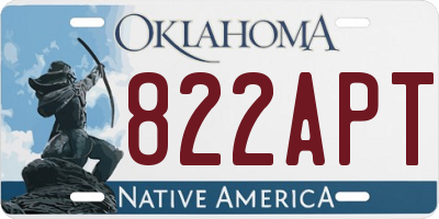 OK license plate 822APT