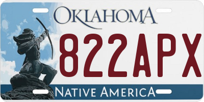 OK license plate 822APX