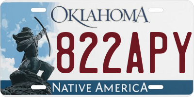 OK license plate 822APY