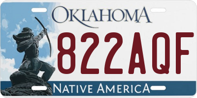 OK license plate 822AQF