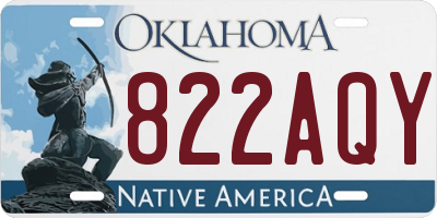 OK license plate 822AQY
