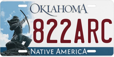 OK license plate 822ARC