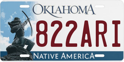 OK license plate 822ARI