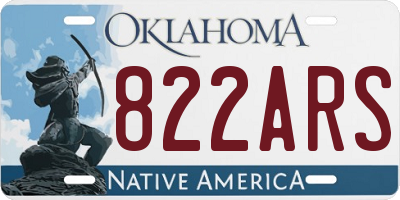 OK license plate 822ARS