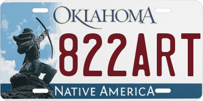 OK license plate 822ART