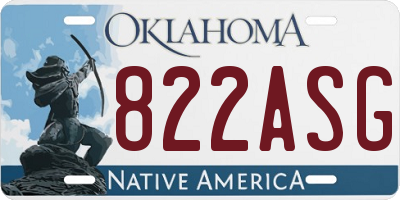 OK license plate 822ASG
