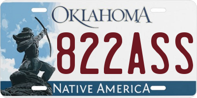 OK license plate 822ASS