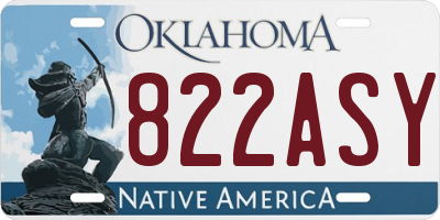 OK license plate 822ASY