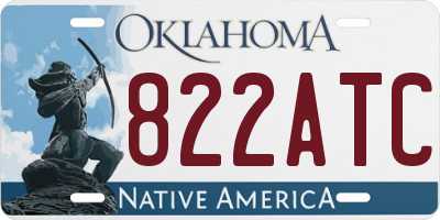 OK license plate 822ATC
