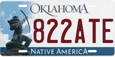 OK license plate 822ATE
