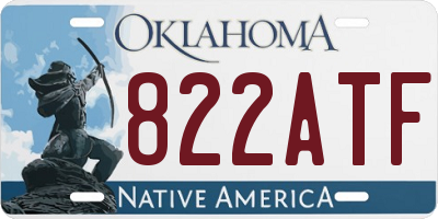 OK license plate 822ATF