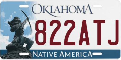 OK license plate 822ATJ
